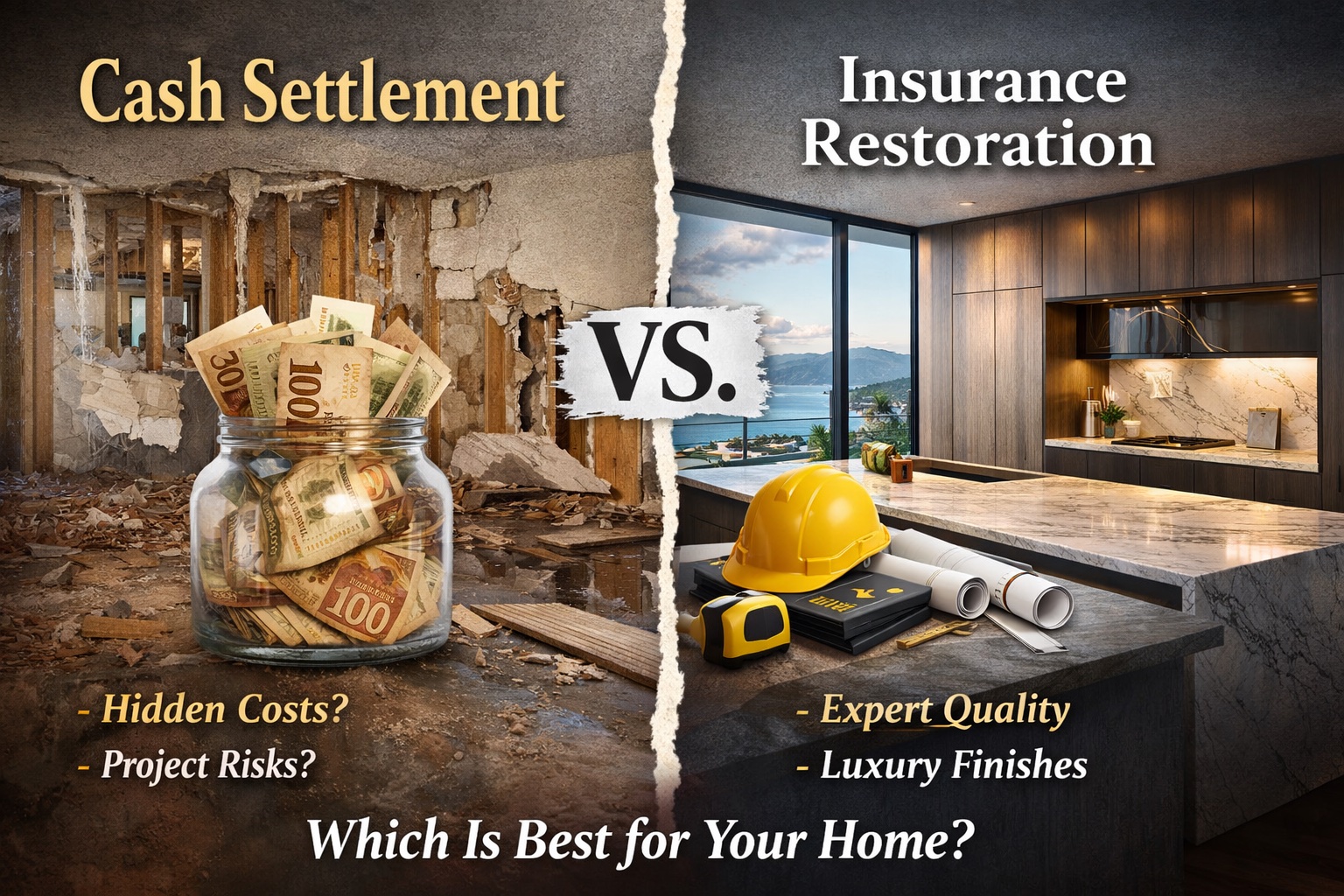Cash settlement versus insurance restoration — guide for Vancouver luxury homeowners