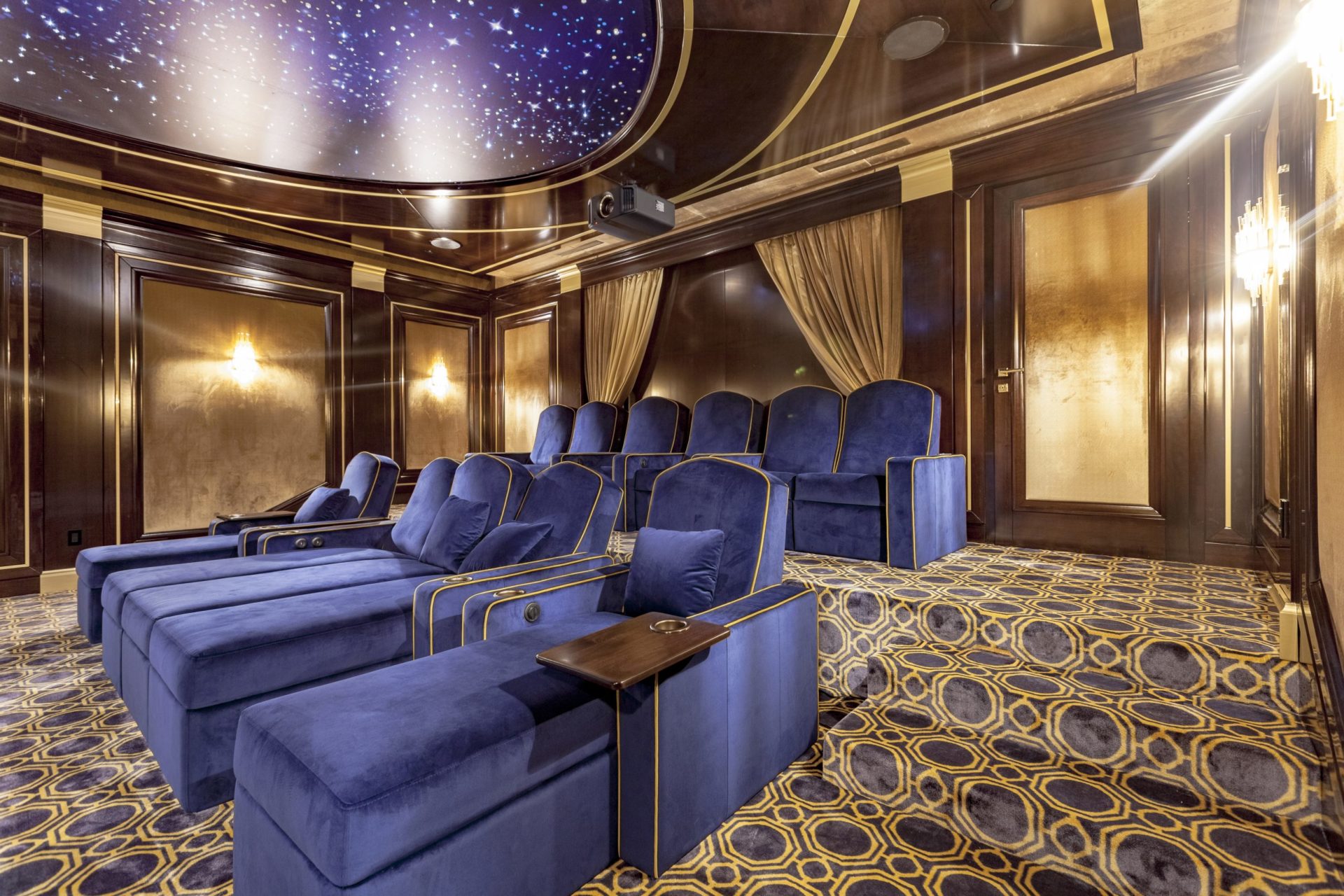 Altamont's Muse theatre seating detail with reclining chairs in West Vancouver