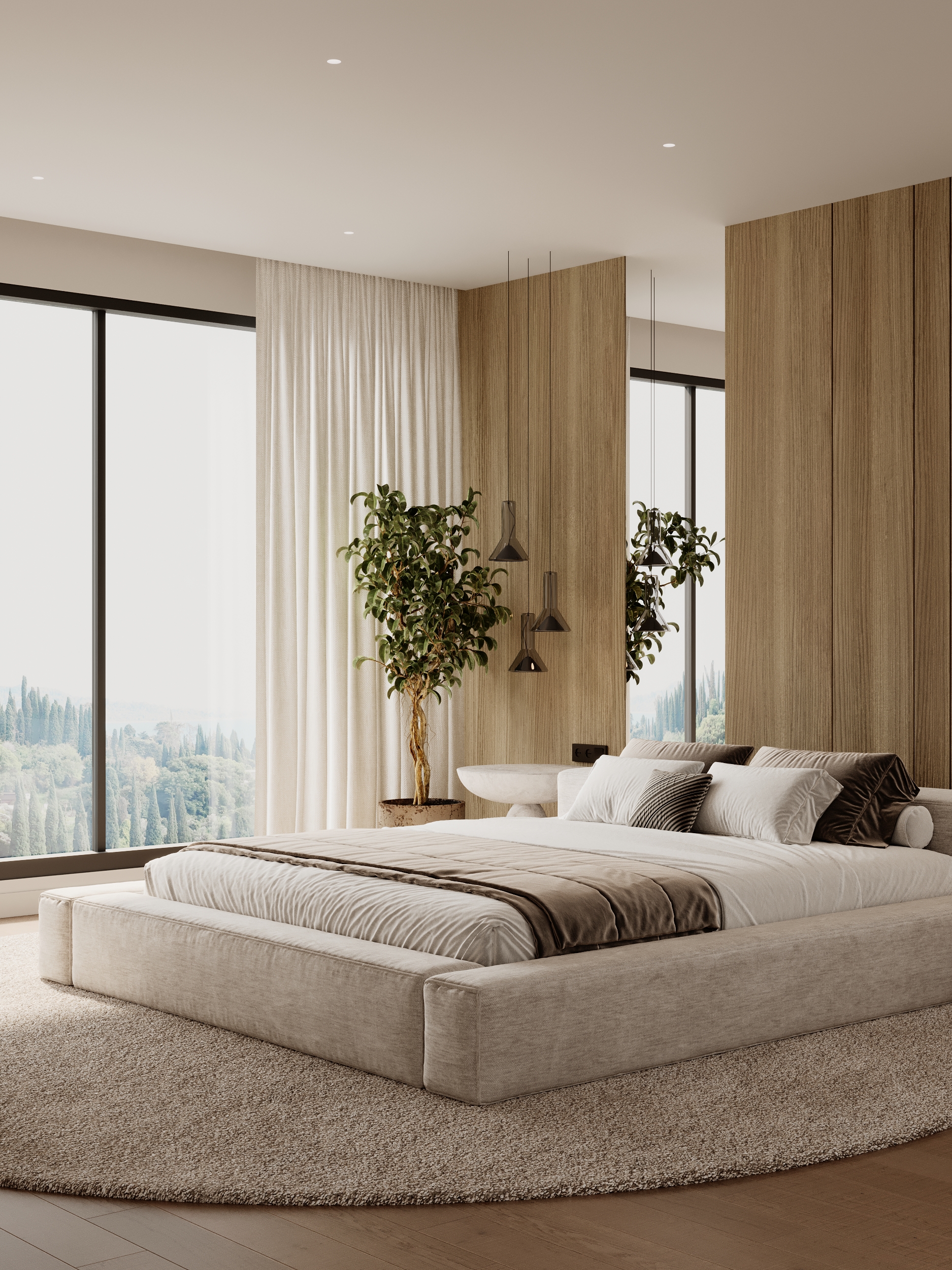 Master bedroom second view at Benbow Road West Vancouver by Eurohouse Studio