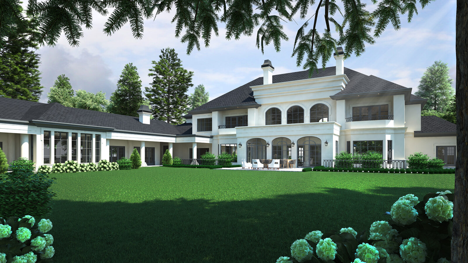 Grand Surrey Estate rear garden render