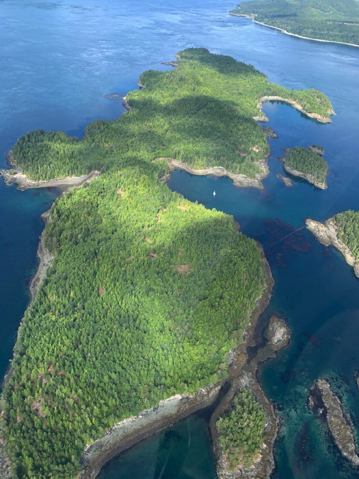Helmcken Private Island aerial view