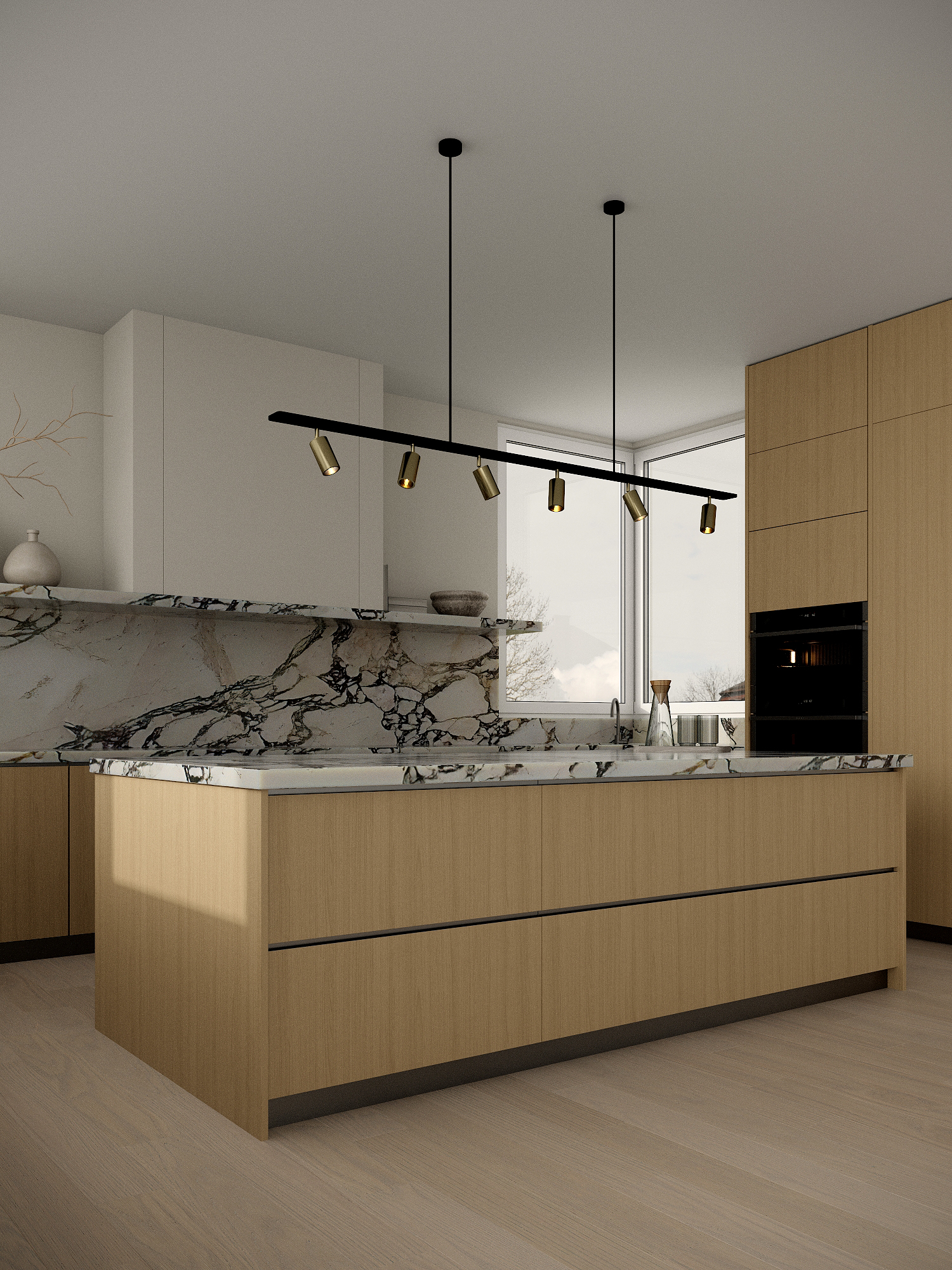 Kitchen island alternate view at Lawson West Vancouver by Eurohouse Studio
