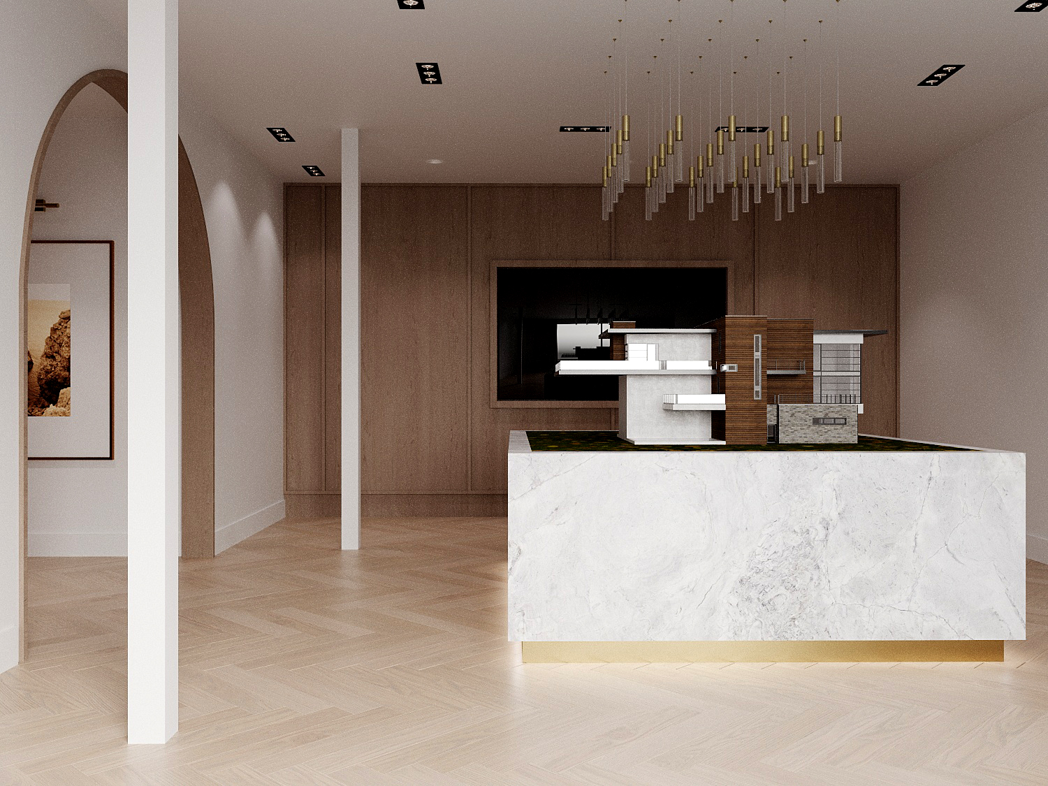 Pierwell interior rendering — lounge and consultation space