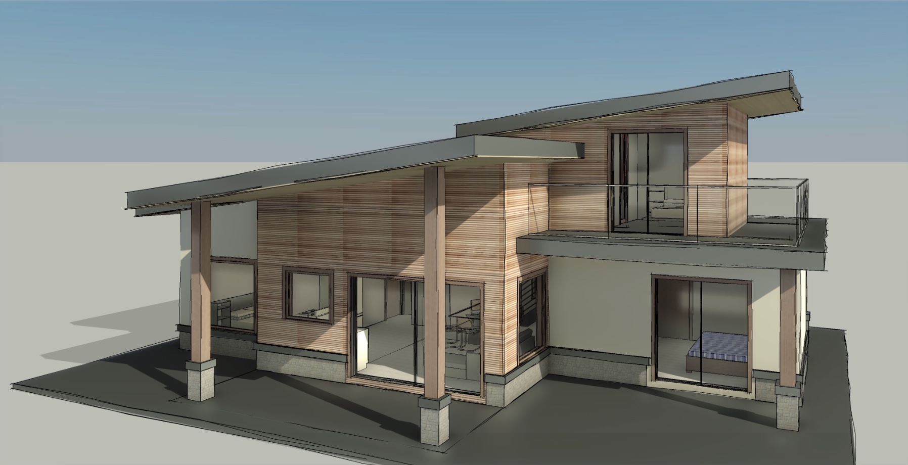 Rosebery Avenue tree damage guest house rebuild — insurance-funded modern accessory dwelling West Vancouver