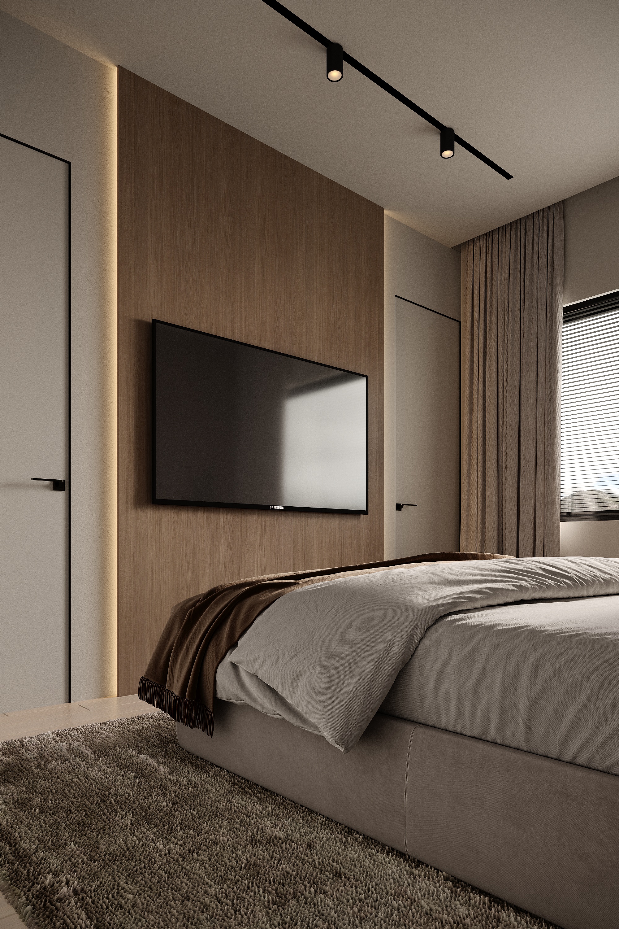 Rear elevation with pool and landscape at Scandinavian barn house Spencer Road West Vancouver by Eurohouse Construction