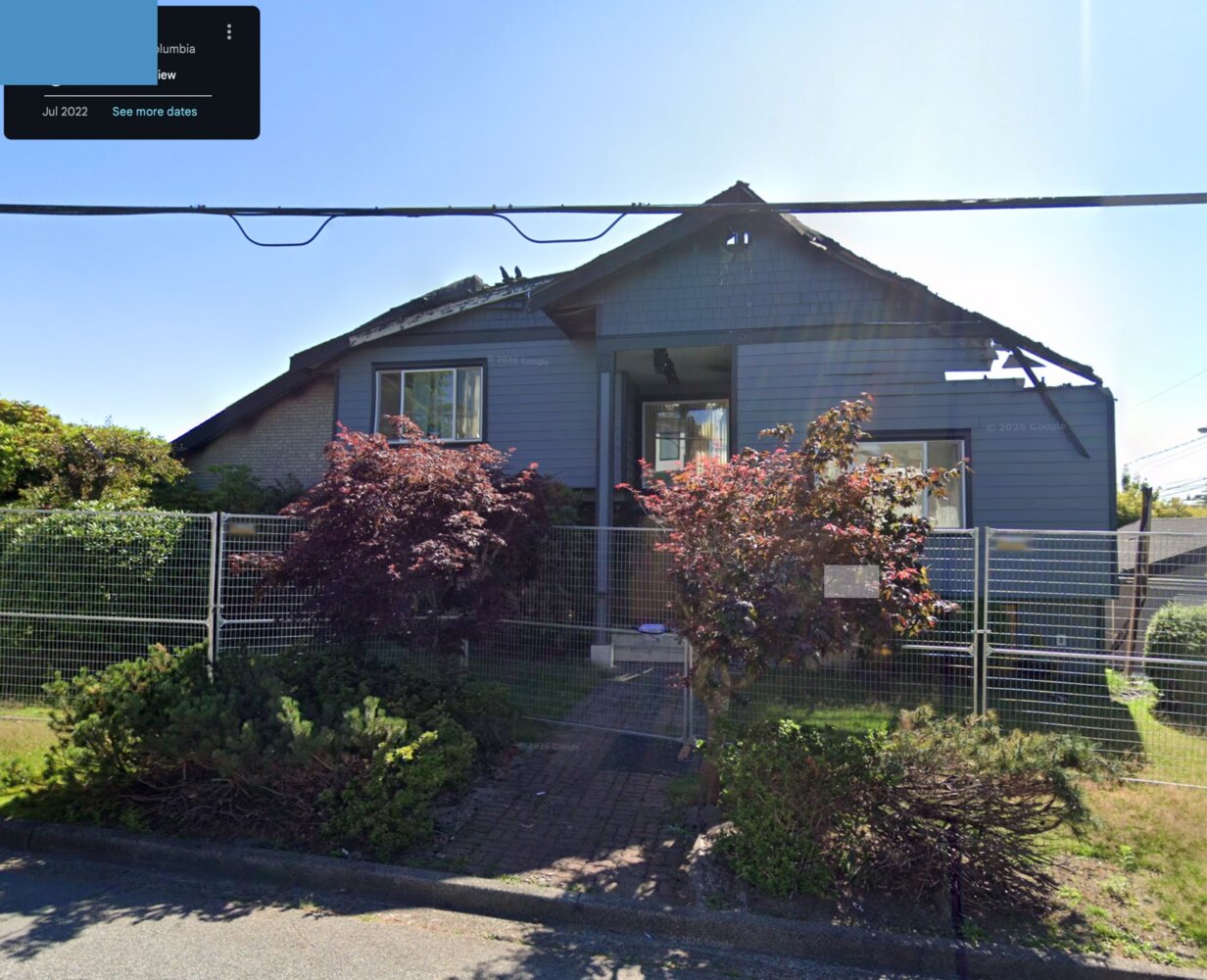 Fire damaged home before restoration