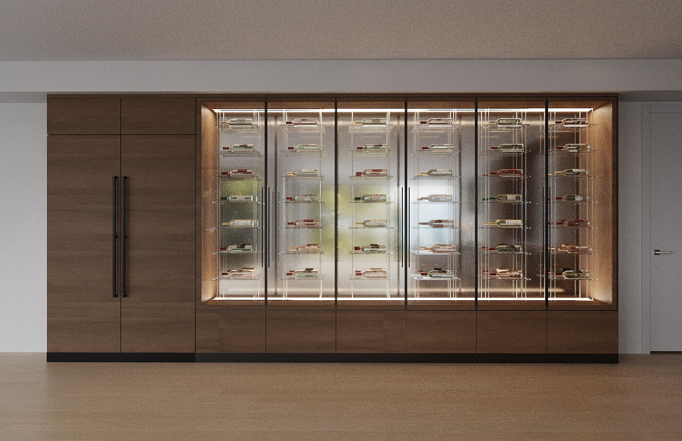 Custom wine display wall