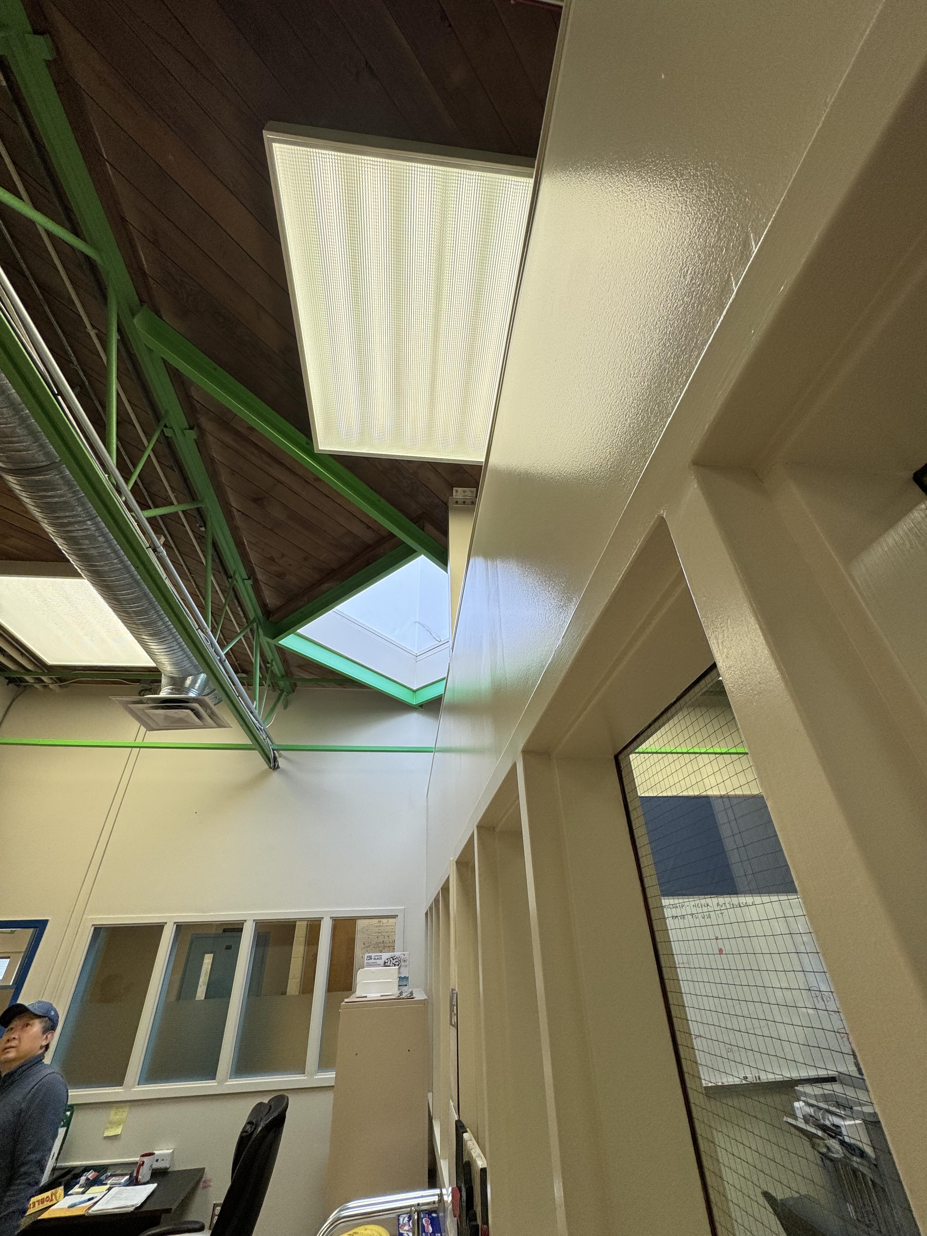 New partition walls and skylight detail in renovated Western Maritime Institute